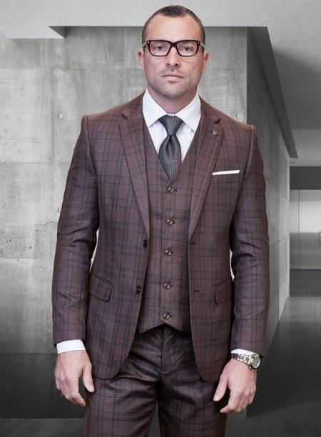 Pledge Suits Statement Suits - Plaid Suits - Business Suits Italian Vested Suits Br ...