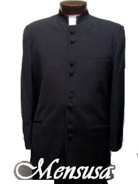 Mandarin Collar Tuxedo - Mandarin Tuxedo - No Collar Suit - Black Suit