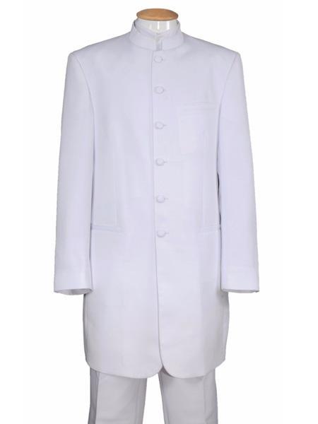 Mandarin Collar Tuxedo - Mandarin Tuxedo - No Collar Suit - White Suit