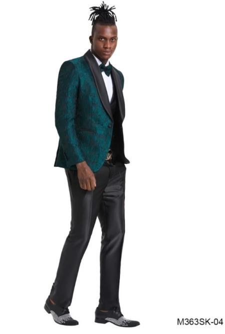 Paisley Suit - Wedding Tuxedo Suit - Prom 2025 Hunter Green Suit