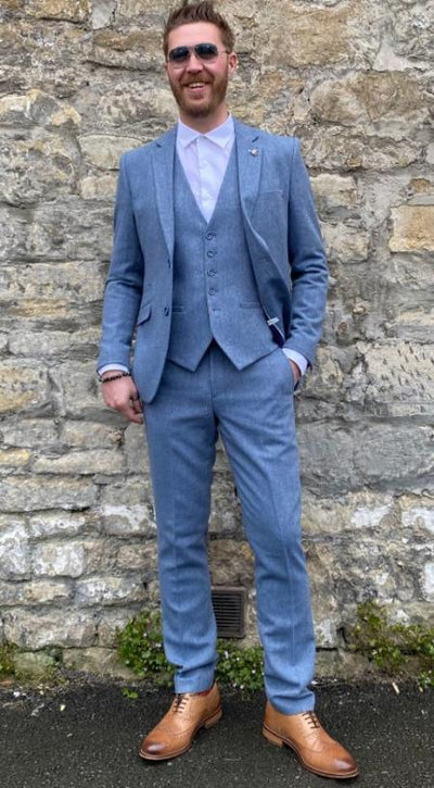 Light Blue Tweed Suit