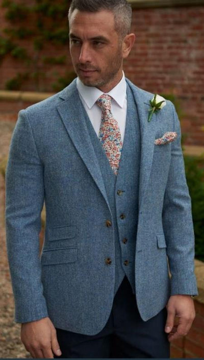 Light Blue Tweed Suit