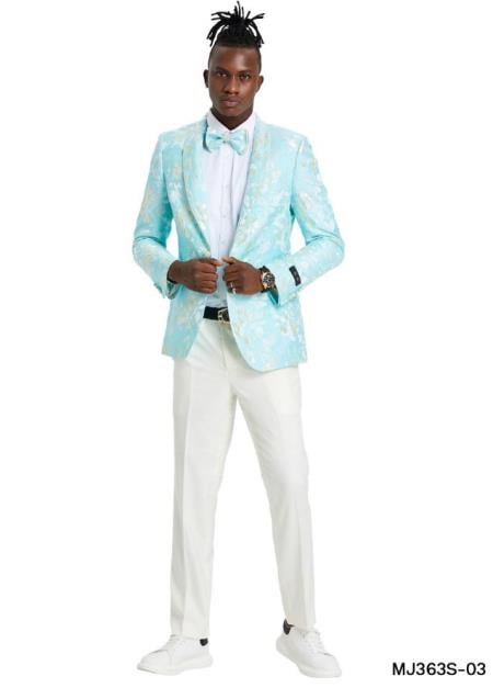 Paisley Sportcoat - Wedding Tuxedo Suit - Prom 2026 Mint Blazer
