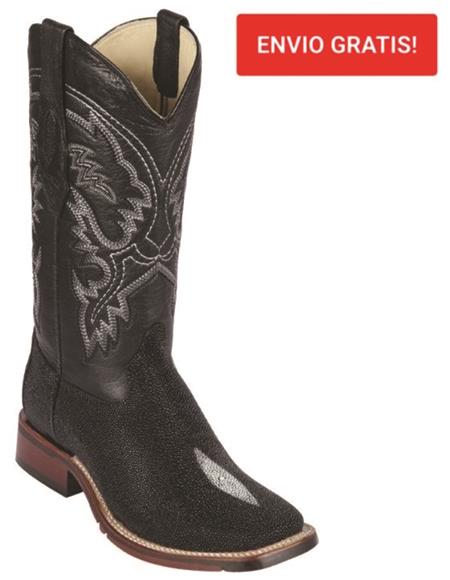 Botas Vaqueras para Hombre de Piel de Mantarraya Perla Sencilla