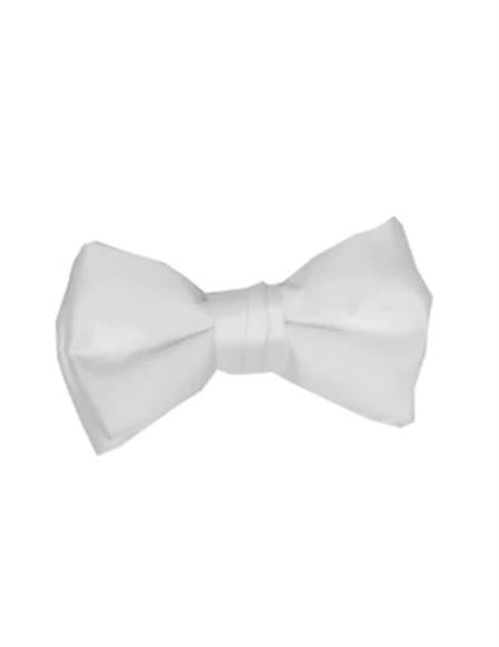 Mens Formal - Wedding Bowtie - Prom 2025 Solid White Bowtie