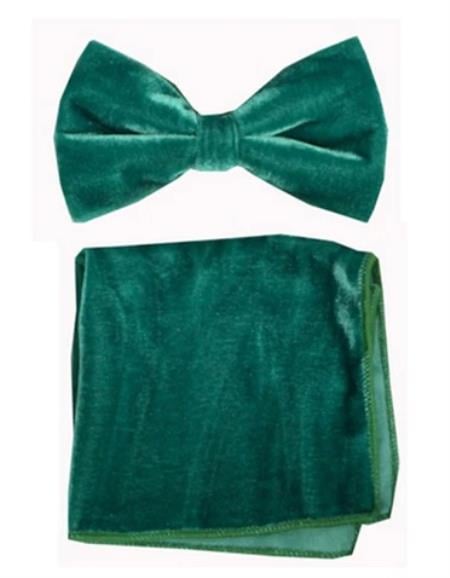 Mens Formal - Wedding Bowtie - Prom 2026 Green Velvet Bowtie