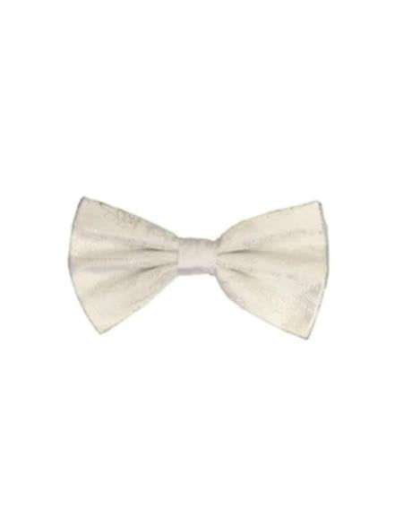 Mens Formal - Wedding Bowtie - Prom 2026 Ivory Paisley Bowtie
