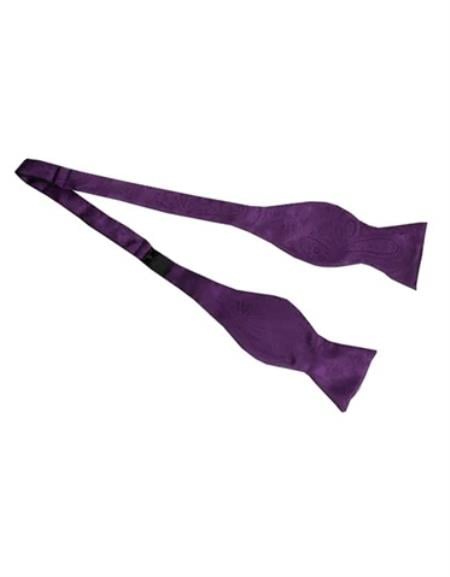 Mens Formal - Wedding Bowtie - Prom 2026 Purple Self-Tie Bowtie