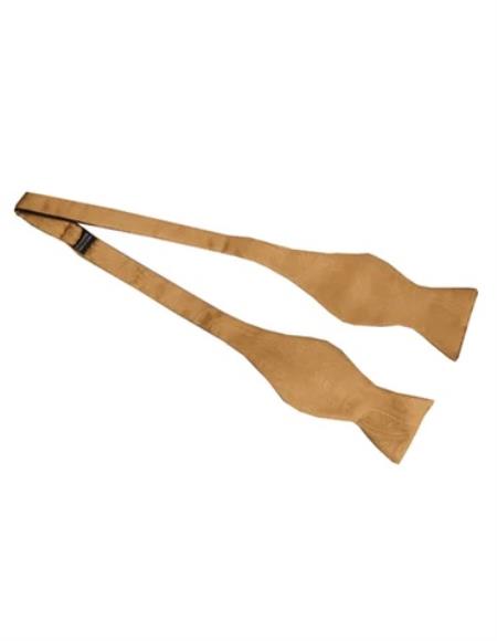 Mens Formal - Wedding Bowtie - Prom 2026 Gold Self-Tie Bowtie