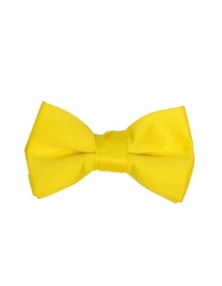 Mens Formal - Wedding Bowtie - Prom 2026 Solid Yellow Bowtie