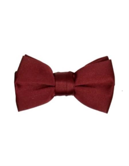 Mens Formal - Wedding Bowtie - Prom 2026 Deep Red Pre-Tied Bowtie
