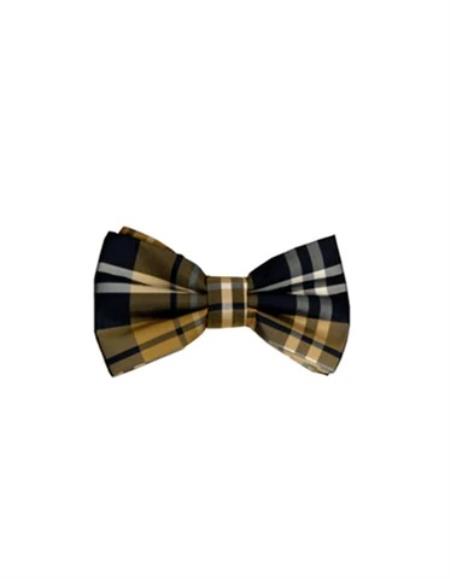 Mens Formal - Wedding Bowtie - Prom 2026 Yellow Plaid Bowtie