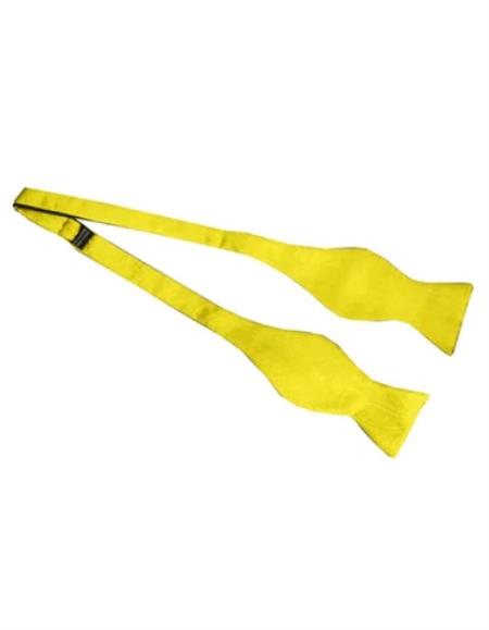 Mens Formal - Wedding Bowtie - Prom 2026 Yellow Self-Tie Bowtie