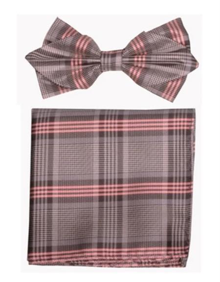 Mens Formal - Wedding Bowtie - Prom 2026 Mocha Plaid Bowtie