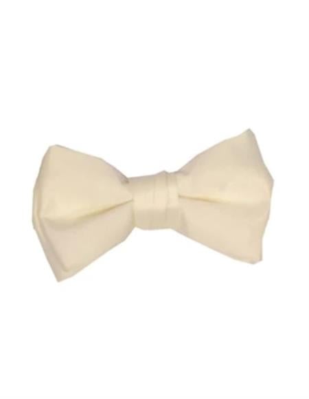Mens Formal - Wedding Bowtie - Prom 2026 Solid Ivory Bowtie