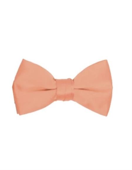 Mens Formal - Wedding Bowtie - Prom 2026 Medium Melon Pre-Tied Bowtie