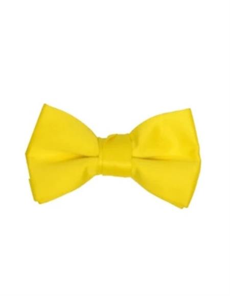 Mens Formal - Wedding Bowtie - Promv Yellow Pre-Tied Bowtie