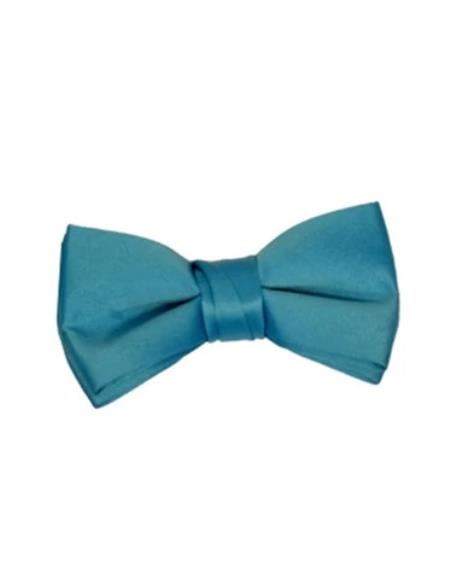 Mens Formal - Wedding Bowtie - Prom 2026 Teal Blue Pre-Tied Bowtie