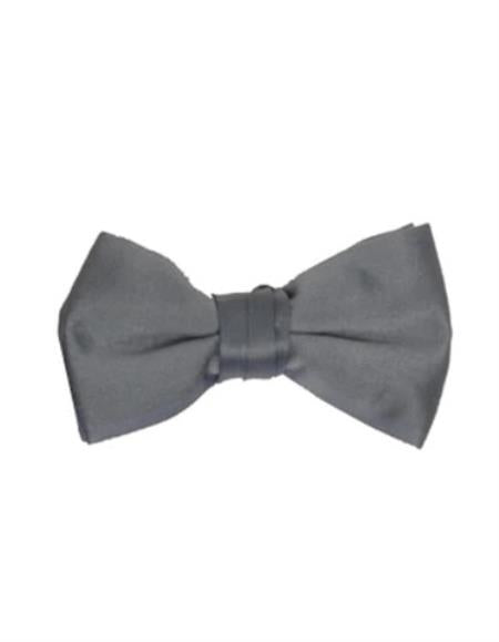 Mens Formal - Wedding Bowtie - Prom 2026 Charcoal Grey Pre-Tied Bowtie