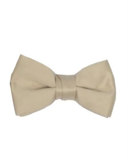 Mens Formal - Wedding Bowtie - Prom 2025 Beige Pre-Tied Bowtie