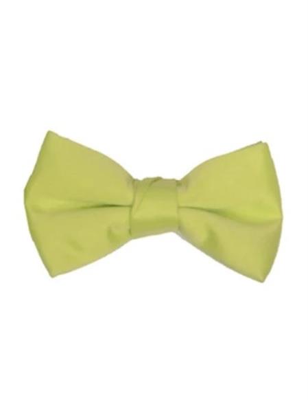 Mens Formal - Wedding Bowtie - Prom 2026 Green Yellow Pre-Tied Bowtie