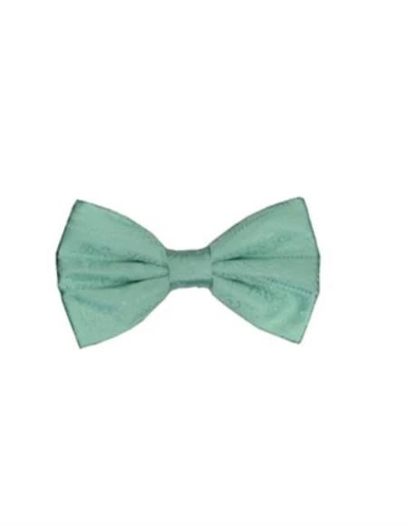 Mens Formal - Wedding Bowtie - Prom 2026 Mint Green Paisley Bowtie