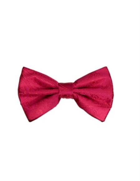Mens Formal - Wedding Bowtie - Prom 2026 Magenta Paisley Bowtie