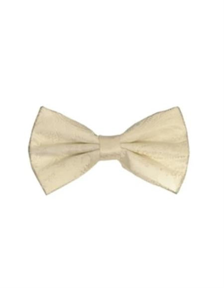 Mens Formal - Wedding Bowtie - Prom 2026 Cream Paisley Bowtie