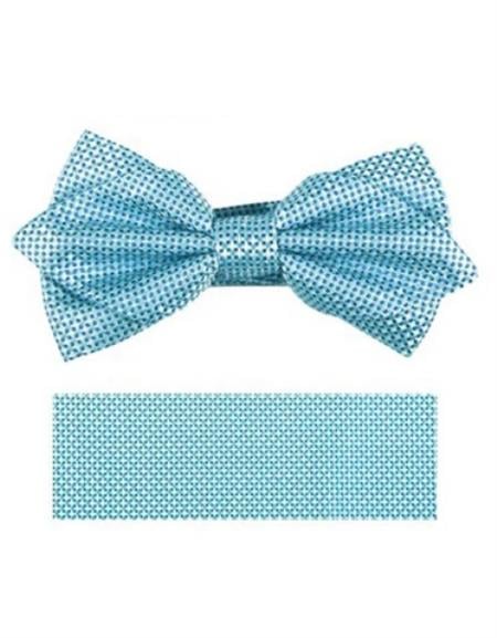 Mens Formal - Wedding Bowtie - Prom 2026 Turquoise Woven Bowtie