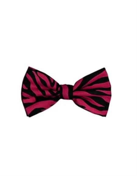 Mens Formal - Wedding Bowtie - Prom 2026 Fuchsia Animal Print Bowtie