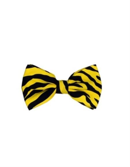 Mens Formal - Wedding Bowtie - Prom 2026 Yellow Animal Bowtie