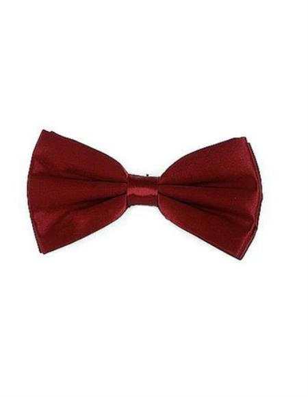 Mens Formal - Wedding Bowtie - Prom 2026 Burgundy Self-Tie Bowtie
