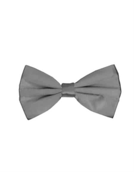 Mens Formal - Wedding Bowtie - Prom 2026 Grey Pre-Tied Bowtie