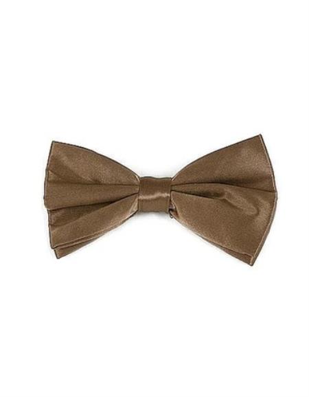 Mens Formal - Wedding Bowtie - Prom 2026 Brown Silk Bowtie