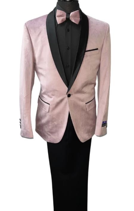 Blush Suit - Pink Tuxedo Suit - Prom Wedding Tuxedo Vested Suit main image 1