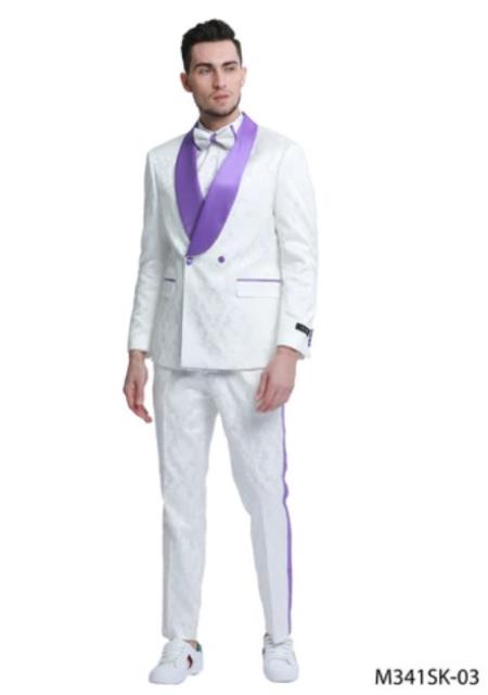 White and White Tuxedo Suit - Prom 2026 Suit - Prom 2026 Wedding Suit