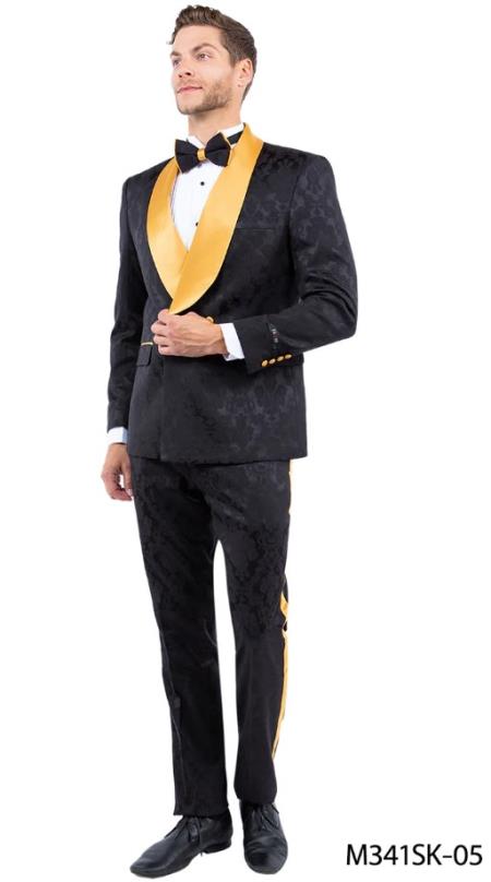 White and Black Tuxedo Suit - Prom 2026 Suit - Prom 2026 Wedding Suit