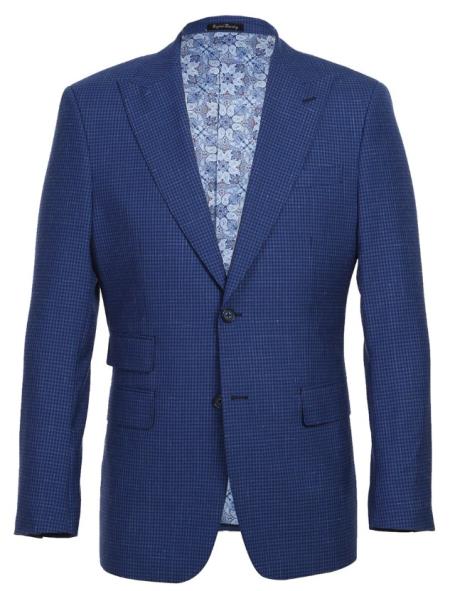 Real Suits Mens Blue Formal Suit