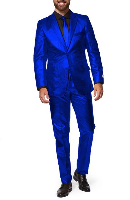 Shiny Navy Suit - Shiny Tuxedo