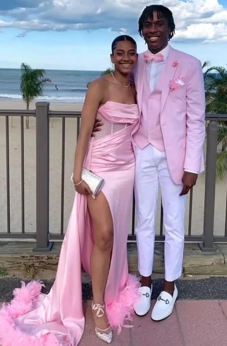 Pink and White Suit With White Pants - Plus Free Matching Bowtie ...