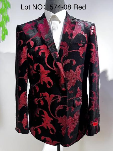 Retro Paris Suits Mens Suit Red