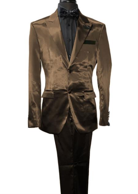 Mens Shiny Blazer - Lavender Sateen Vested Suit