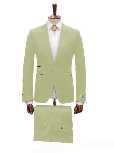 Mens Shiny Blazer - Hunter Green Sateen Vested Suit main image 0