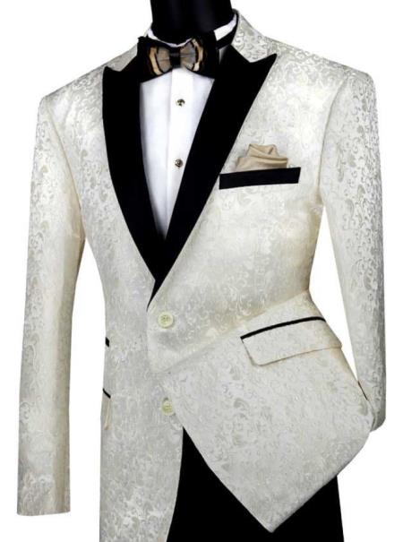 Paisley Blazer - Ivory Tuxedo - Dinner Jacket - Prom 2026 Tuxedo