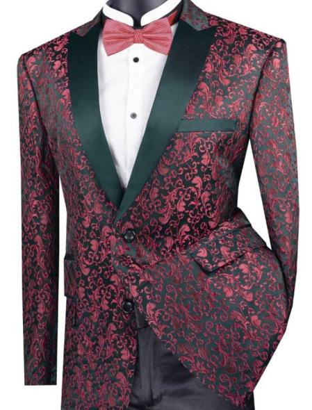 Paisley Blazer - Red Tuxedo - Dinner Jacket - Prom 2026 Tuxedo