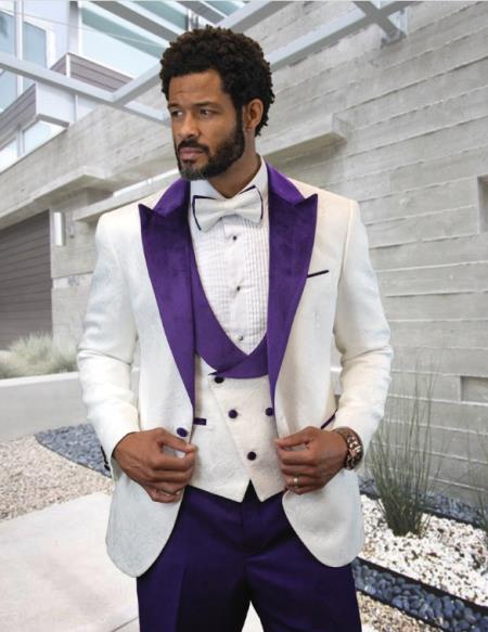 Statement Suits White ~ Purple