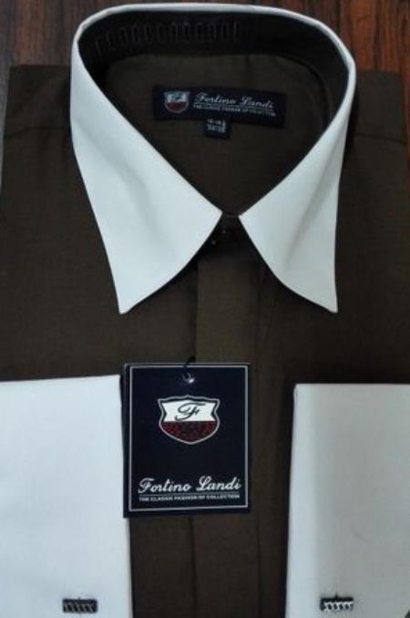 Mens Brown Dress Shirt — Menssuitsatlanta