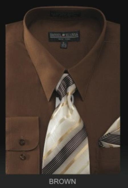 Mens Brown Dress Shirt