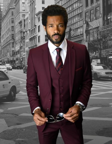 Statement Suits Burgundy