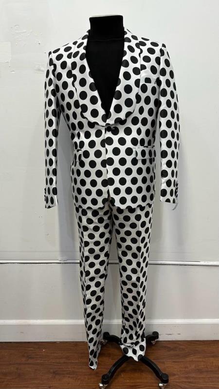Mens Blazer - White ~ Black